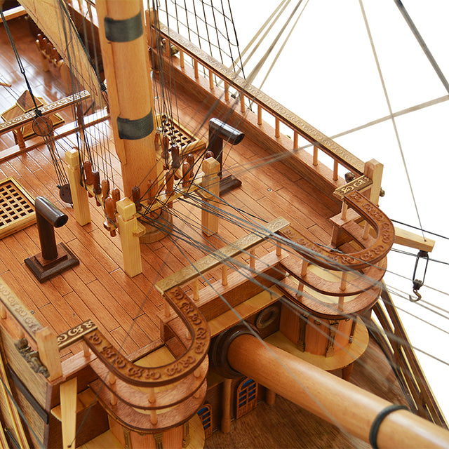 Homeware Life San Felipe Handcrafted Wooden Model Ship (200 cm) – Luxury Nautical Replica with Cedar Display Stand