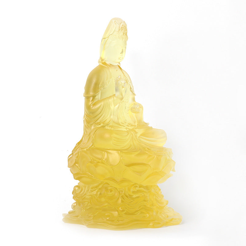 Homeware Life Crystal Guanyin Bodhisattva Statue – Ancient Method Crystal Sculpture for Spiritual & Home Décor