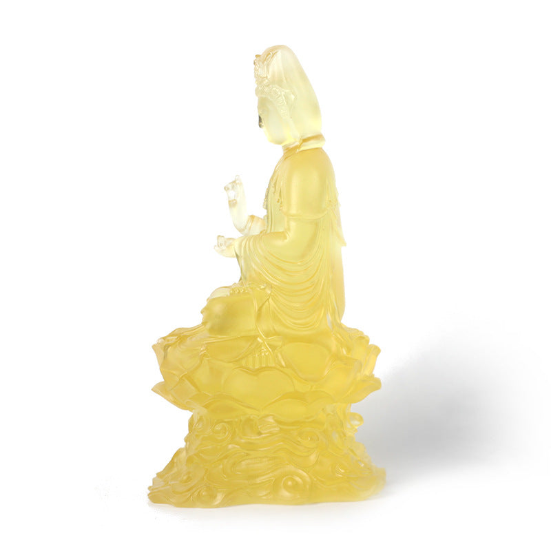 Homeware Life Crystal Guanyin Bodhisattva Statue – Ancient Method Crystal Sculpture for Spiritual & Home Décor