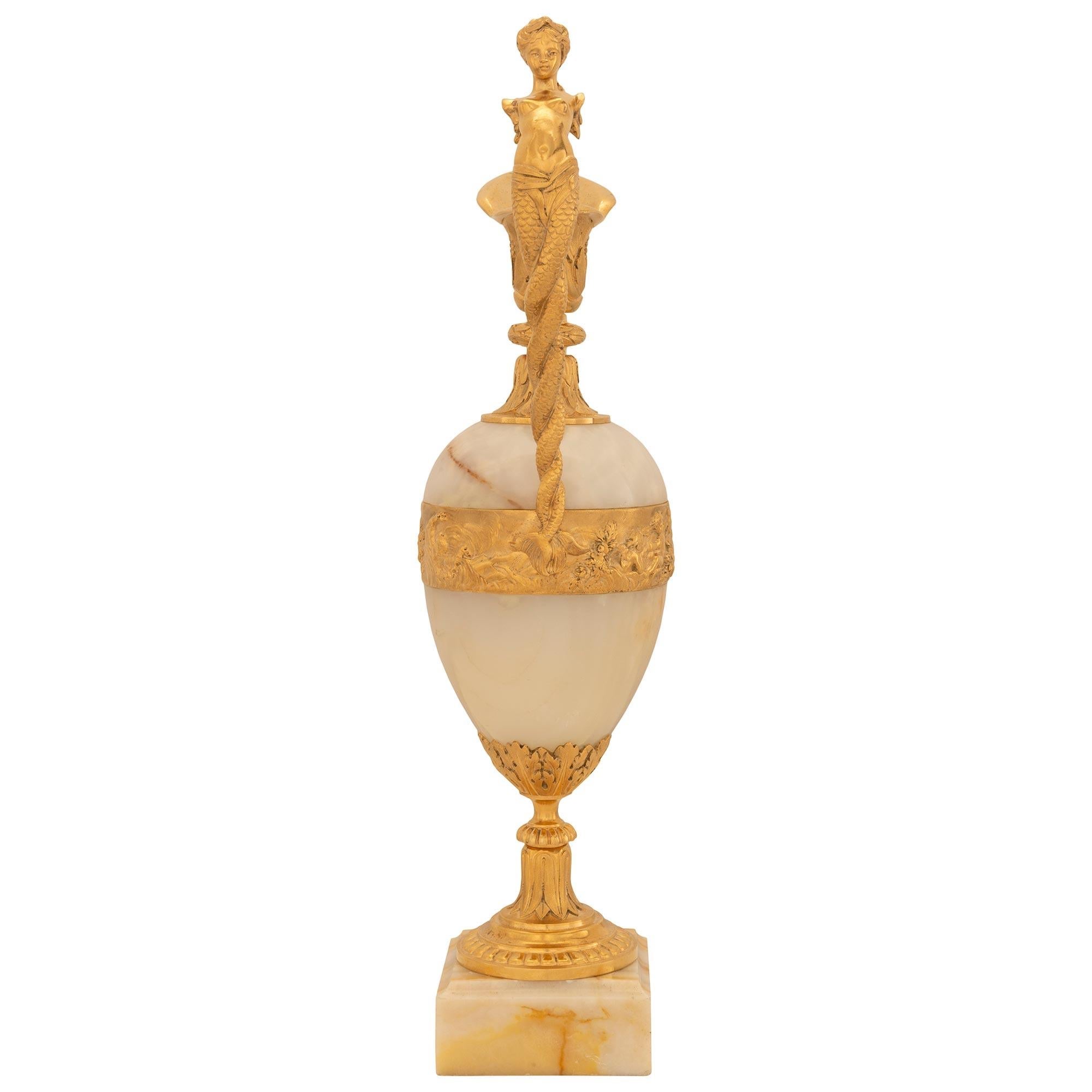 Homeware Life Set of 2 Luxury White Marble & Brass Flower Vases – Handmade Cylindrical Stone Tabletop Decor for Home & Hotel