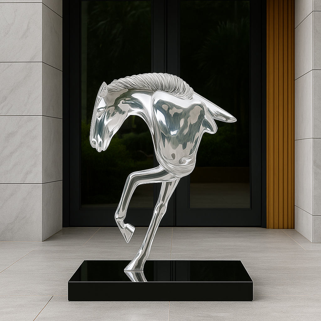 Homeware Life Handmade Crystal Half-Horse Sculpture – Transparent Art Glass Figurine for Luxury Home Décor