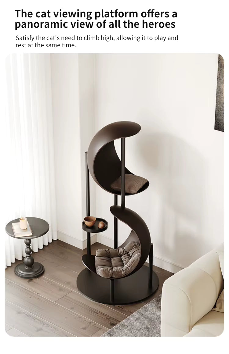 Homeware Life Luxury Human-Pet Furniture – Solid Wood Cat Treehouse with Integrated Heated Bed