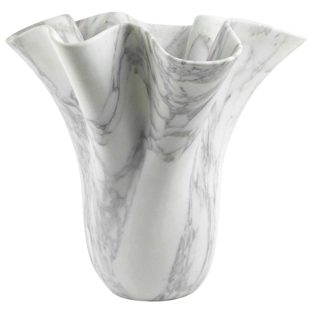 Homeware Life White Arabescato Marble Pot – Handmade Multipurpose Stone Vase | Organic Sculpture & Luxury Decor Vessel