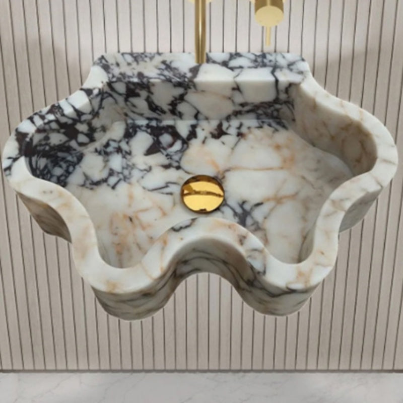 Irregular Luxury Marble Bathroom Vessel Sink – Modern Natural Stone Basin by Homeware Life