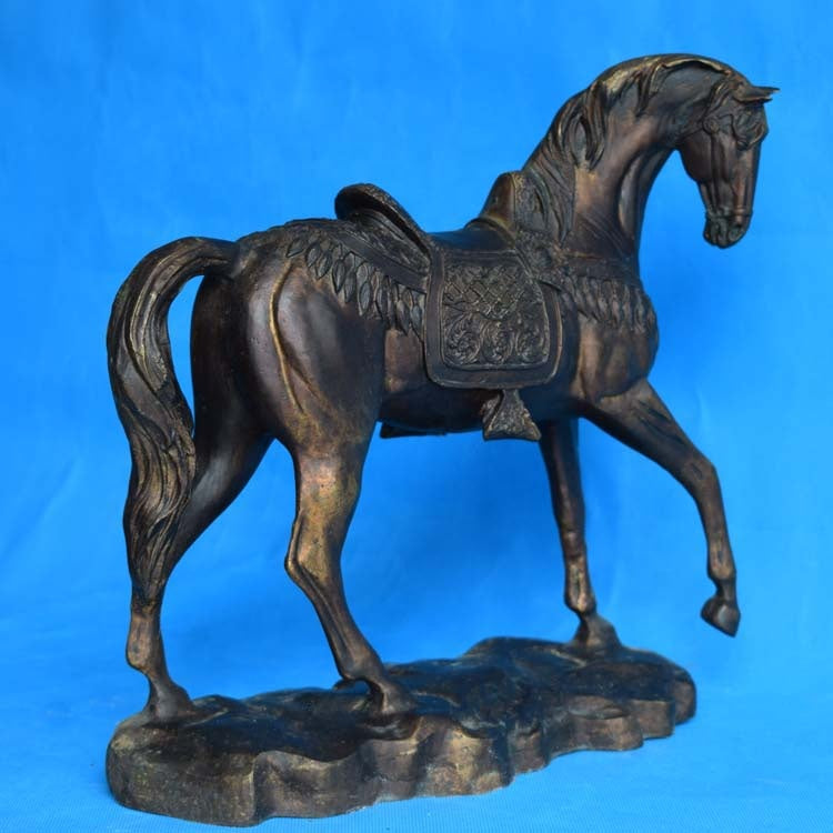 Homeware Life Antique Bronze Horse Sculpture – Small Metal Casting Decorative Statue