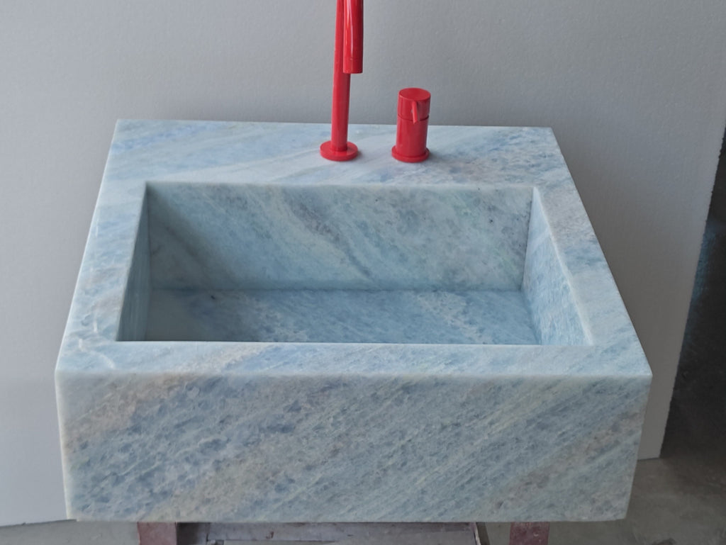 Luxury Wall-Mounted White Marble Sink – Modern Minimalist Floating Bathroom Basin by Homeware Life