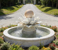 Luxury Hand-Carved Marble Lotus Fountain by Homeware Life – European Outdoor Garden Water Feature