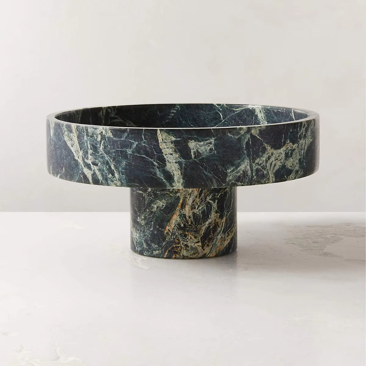 Spider Green Marble Fruit Bowl – Honed Stone Decorative Bowl by Homeware Life