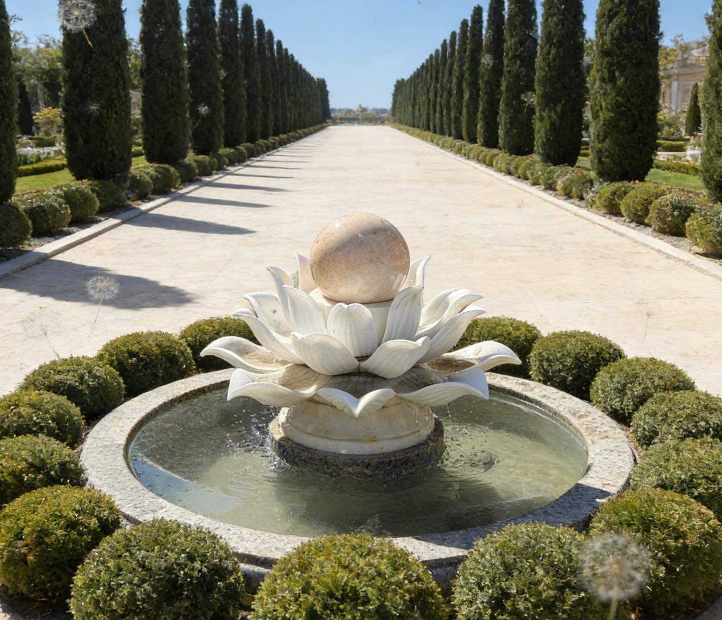 Luxury Hand-Carved Marble Lotus Fountain by Homeware Life – European Outdoor Garden Water Feature