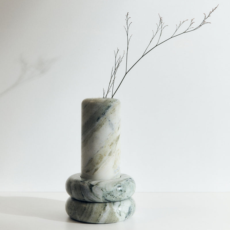 Luxury Marble Mortar Vase Set of 3 (Dark Green, Light Green, Dark Khaki) – Contemporary Homeware Life Decor