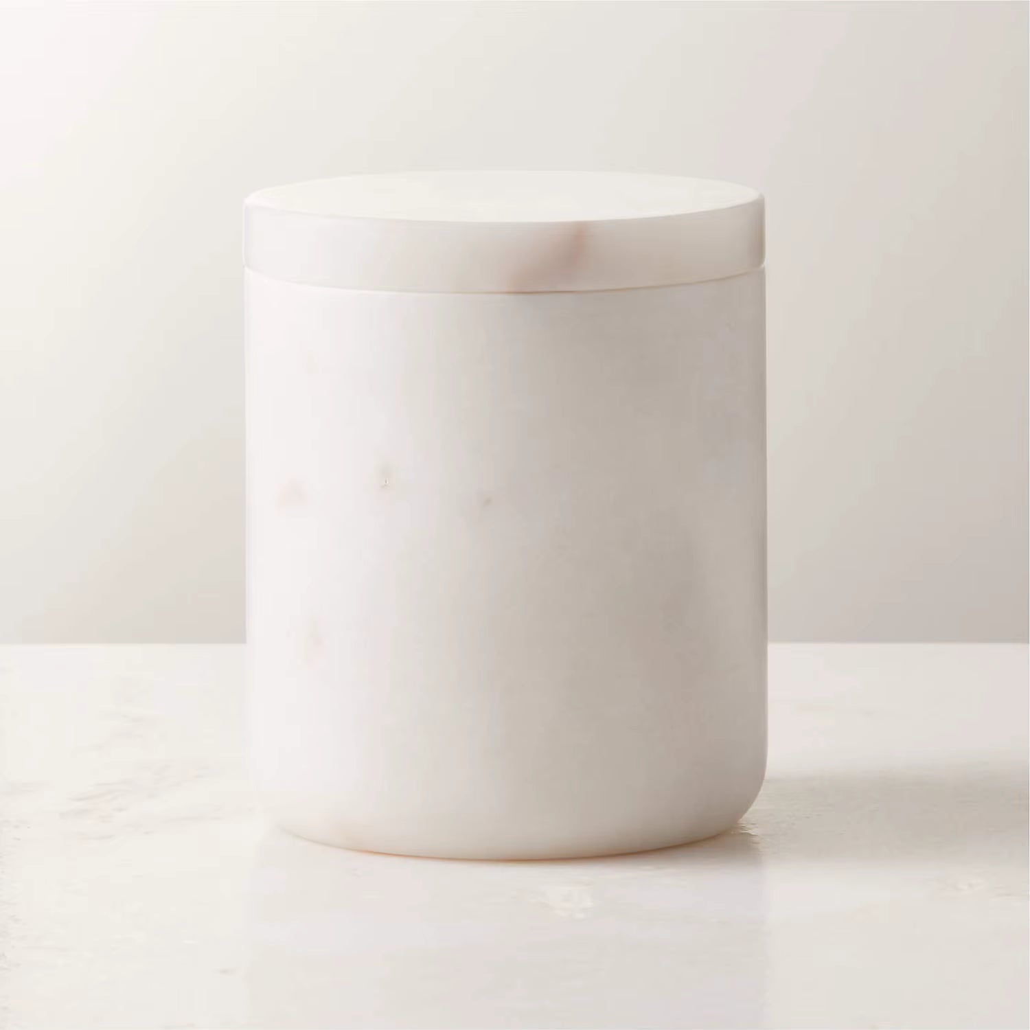 White Marble Bathroom Canister Accessory Luxury 1 Piece by Homeware Life
