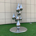 Homeware Life Modern Abstract Rain Drop Sculpture – Mirror Polished Stainless Steel Garden & Home Art Décor