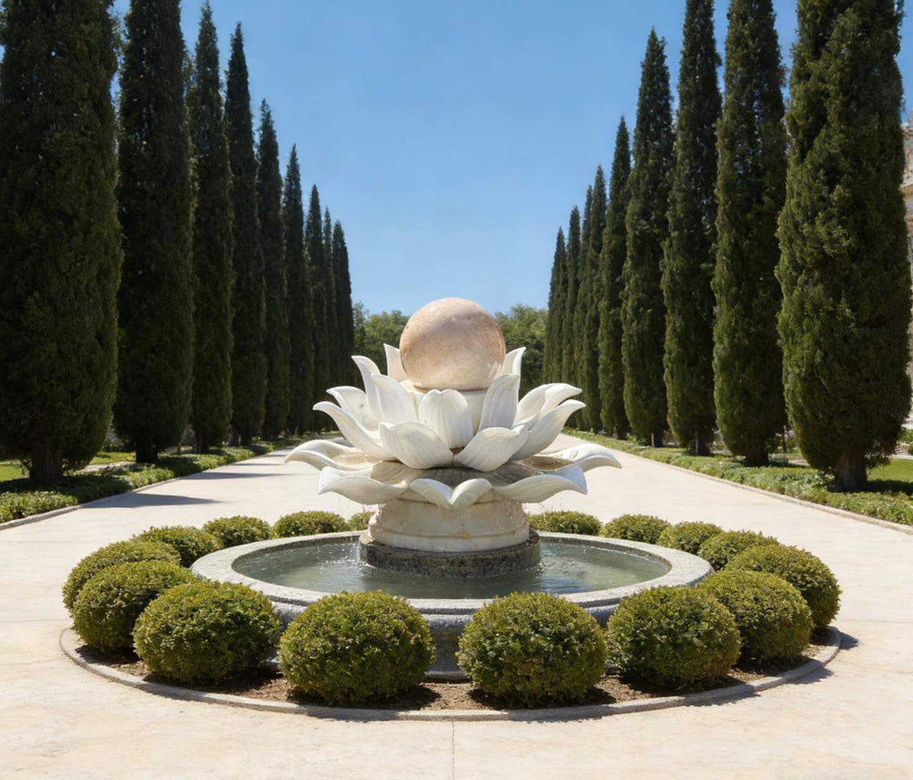 Luxury Hand-Carved Marble Lotus Fountain by Homeware Life – European Outdoor Garden Water Feature