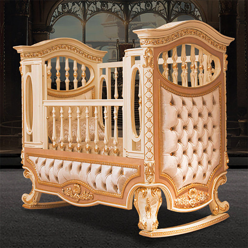 European Luxury Baby Crib – Handmade Wooden and Leather Multifunctional Cot by Homeware Life