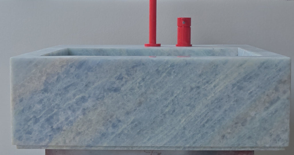 Luxury Wall-Mounted White Marble Sink – Modern Minimalist Floating Bathroom Basin by Homeware Life