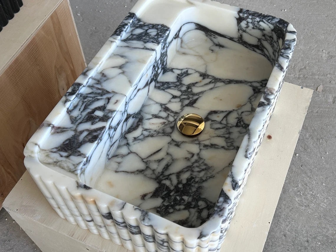 Calacatta Viola Natural Marble Basin – Homeware Life Luxury Bathroom Sink