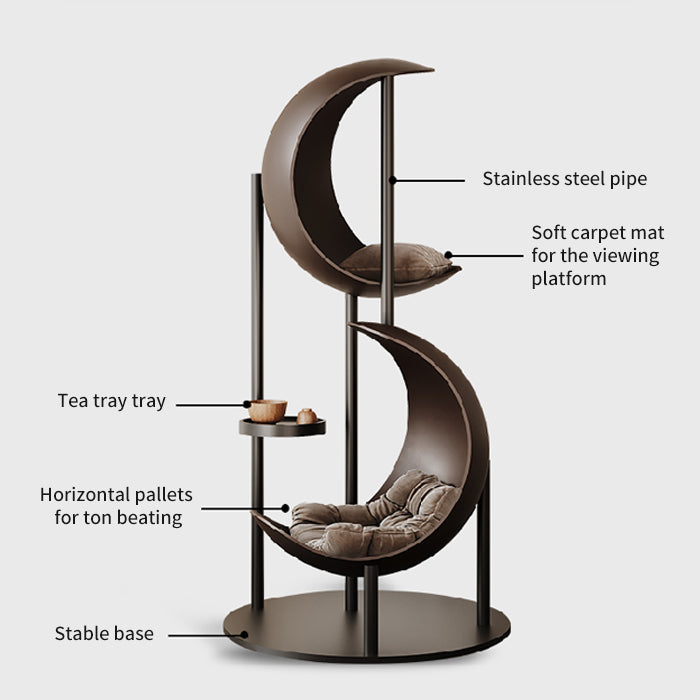 Homeware Life Luxury Human-Pet Furniture – Solid Wood Cat Treehouse with Integrated Heated Bed