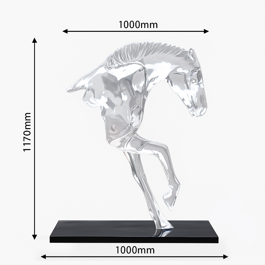Homeware Life Handmade Crystal Half-Horse Sculpture – Transparent Art Glass Figurine for Luxury Home Décor