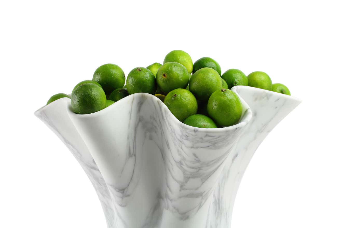 Homeware Life White Arabescato Marble Pot – Handmade Multipurpose Stone Vase | Organic Sculpture & Luxury Decor Vessel