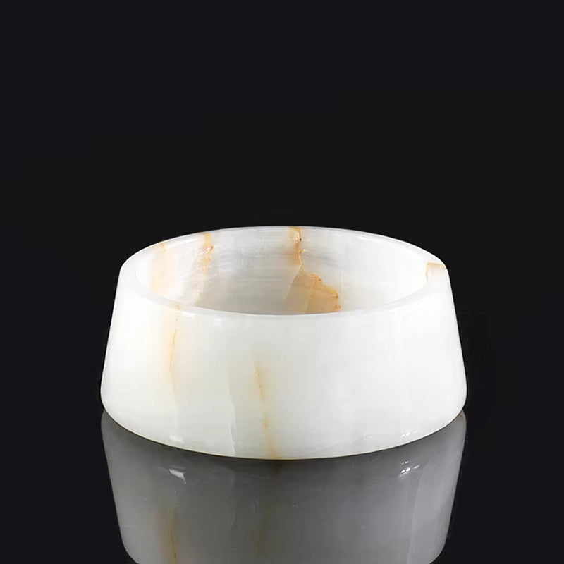 Homeware Life Set of 2 Nero Marquina & White Marble Bowls – D16×6 cm Luxury Stone Serving / Decorative Bowls