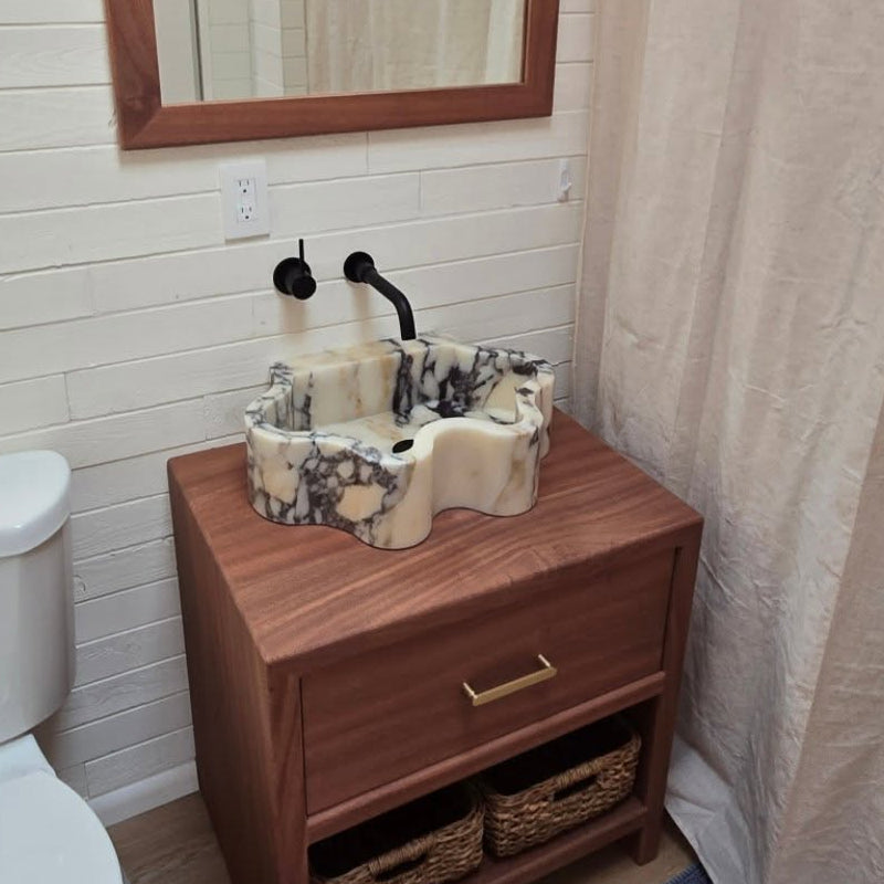 Irregular Luxury Marble Bathroom Vessel Sink – Modern Natural Stone Basin by Homeware Life