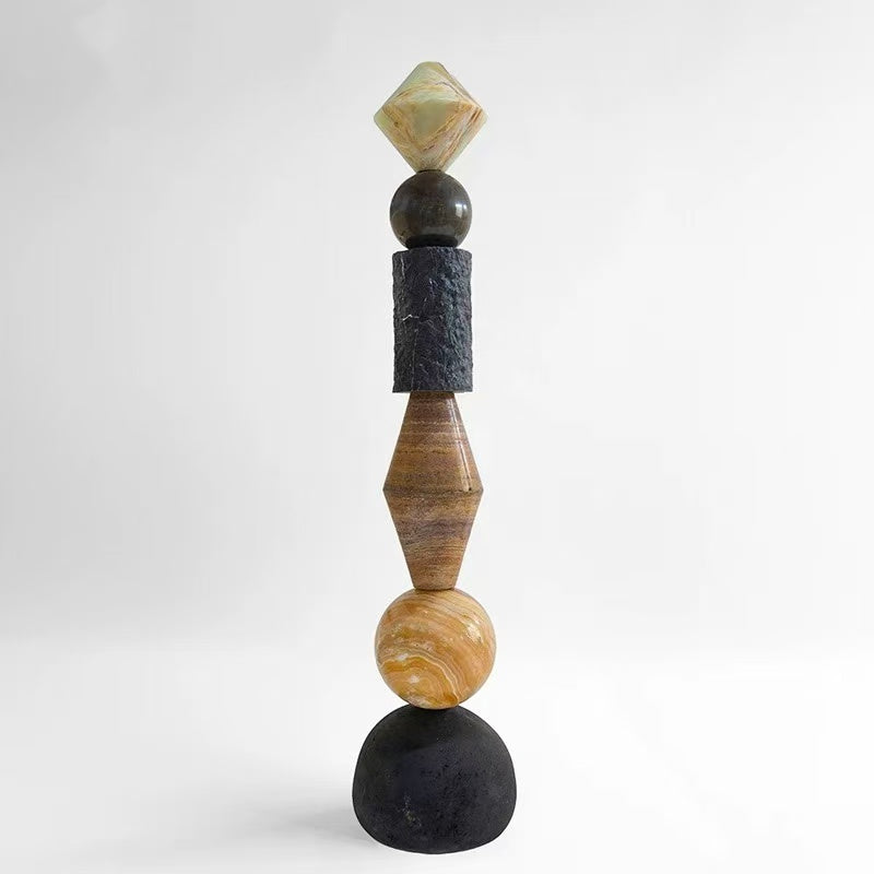 Homeware Life Modern Natural Dark Marble Pedestal Stand 35x35x160cm – Indoor & Outdoor Luxury Display Column