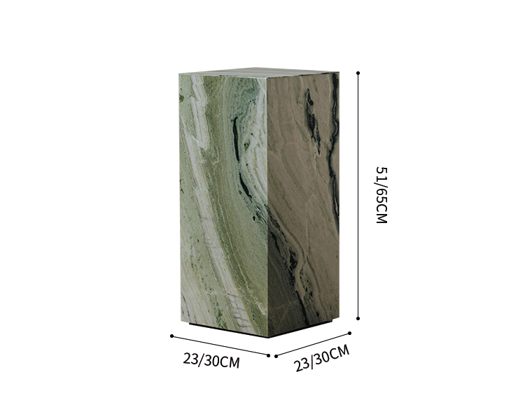 Green Marble Quartz Geode Sculpture – Modern Minimalist Stone Statement Piece by Homeware Life (23X23X51)
