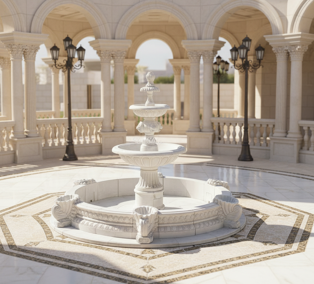 Luxury Tiered Versailles Marble Fountain by Homeware Life – Grand Outdoor Garden Statement Water Feature