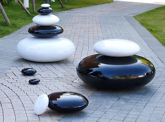 Luxury Resin Stone Stool Set – Modern Decorative Pebble Seats by Homeware Life