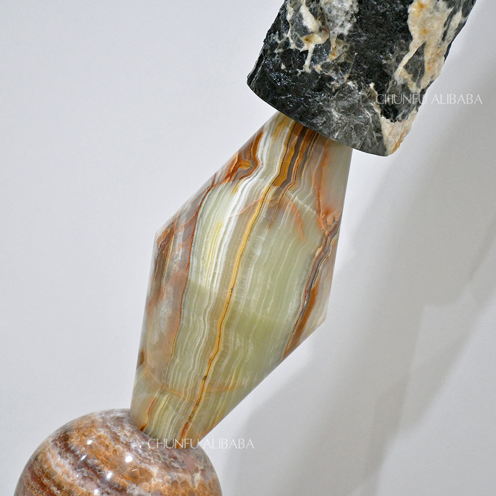 Homeware Life Modern Natural Marble Light Pedestal Stand 35x35x160cm – Indoor & Outdoor Luxury Display Column