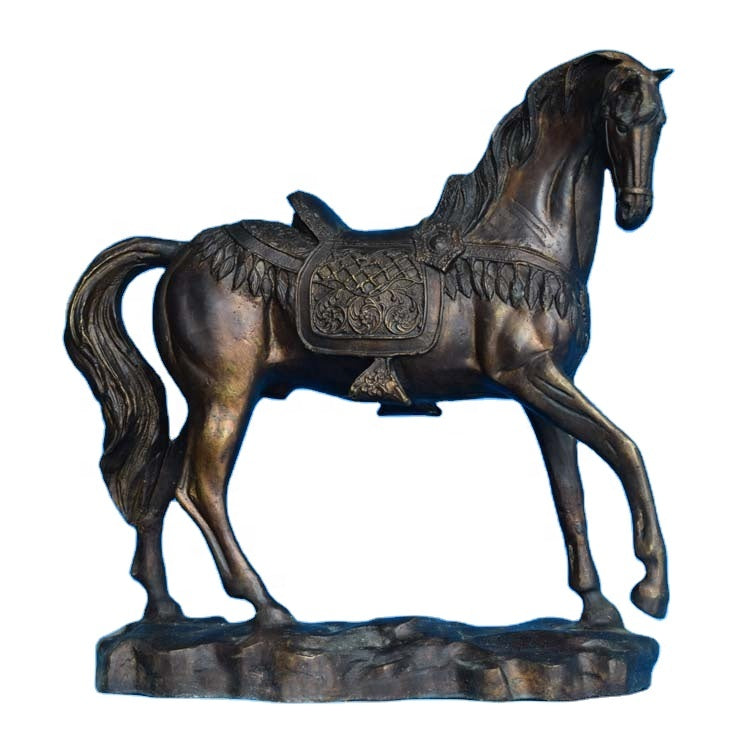 Homeware Life Antique Bronze Horse Sculpture – Small Metal Casting Decorative Statue
