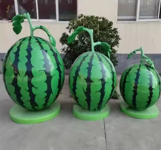 Luxury Watermelon Fiberglass Sculpture – Contemporary Statement Art for Indoor & Outdoor Spaces by Homeware Life