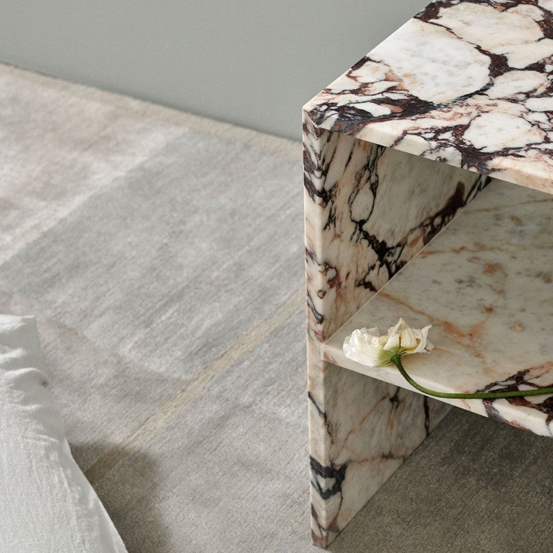 Modern Calacatta Viola Marble Side Table with Drawers – Homeware Life Nightstand