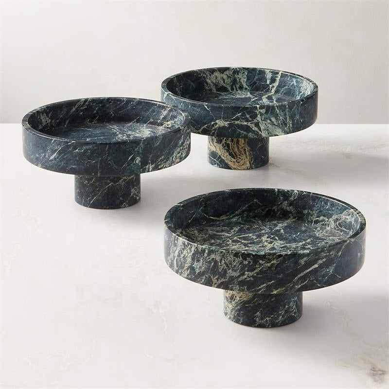 Spider Green Marble Fruit Bowl – Honed Stone Decorative Bowl by Homeware Life
