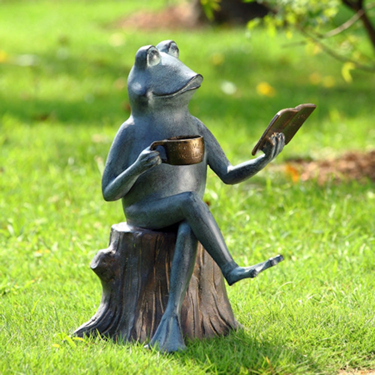 Set of 6 Bronze Frog Sculptures – Handcrafted Garden Art Collection