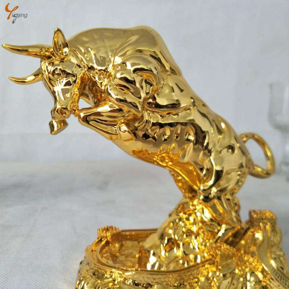 Luxury Gold Bull Resin Sculpture – Handcrafted Symbol of Strength & Prosperity by Homeware Life