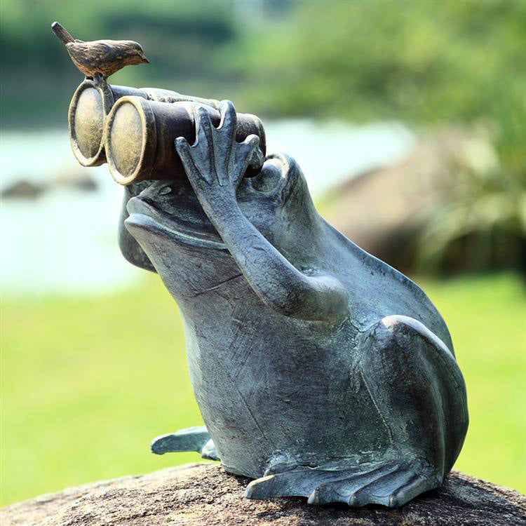 Set of 6 Bronze Frog Sculptures – Handcrafted Garden Art Collection
