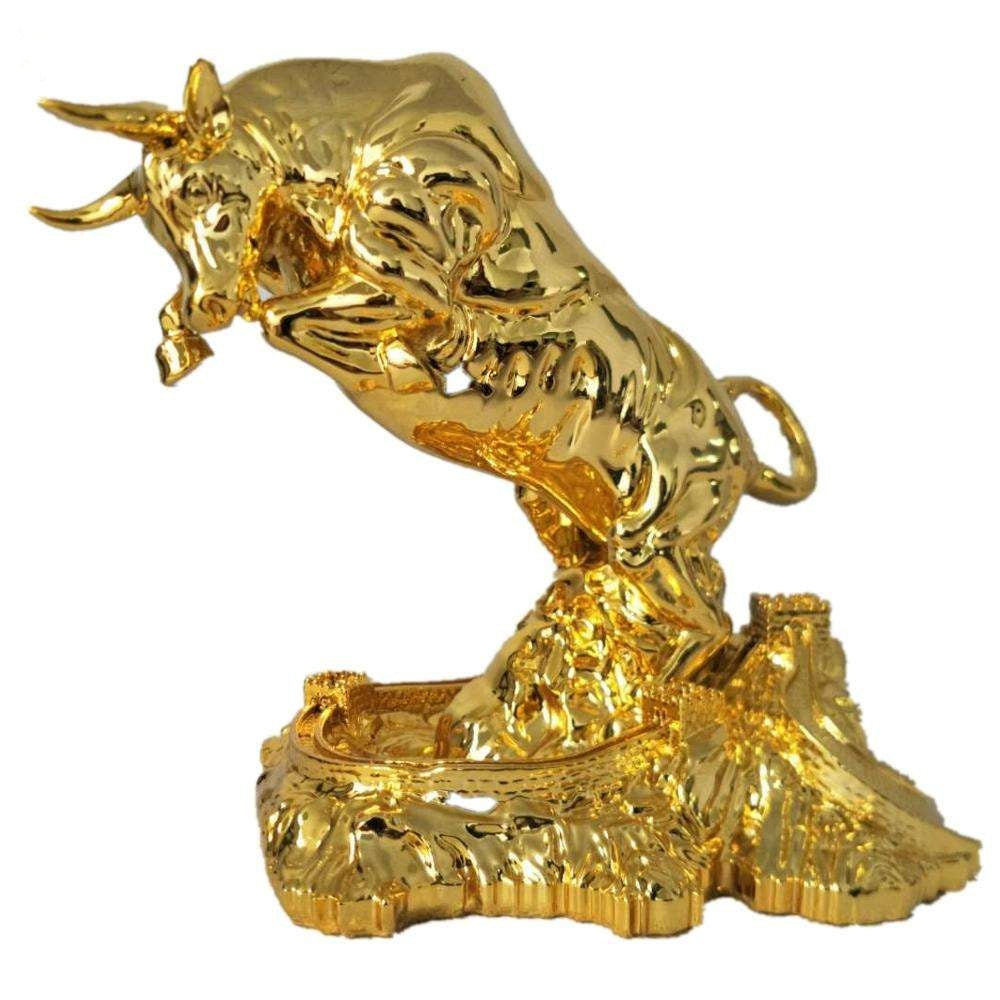 Luxury Gold Bull Resin Sculpture – Handcrafted Symbol of Strength & Prosperity by Homeware Life