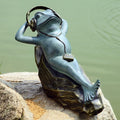 Set of 6 Bronze Frog Sculptures – Handcrafted Garden Art Collection