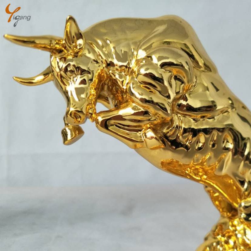 Luxury Gold Bull Resin Sculpture – Handcrafted Symbol of Strength & Prosperity by Homeware Life