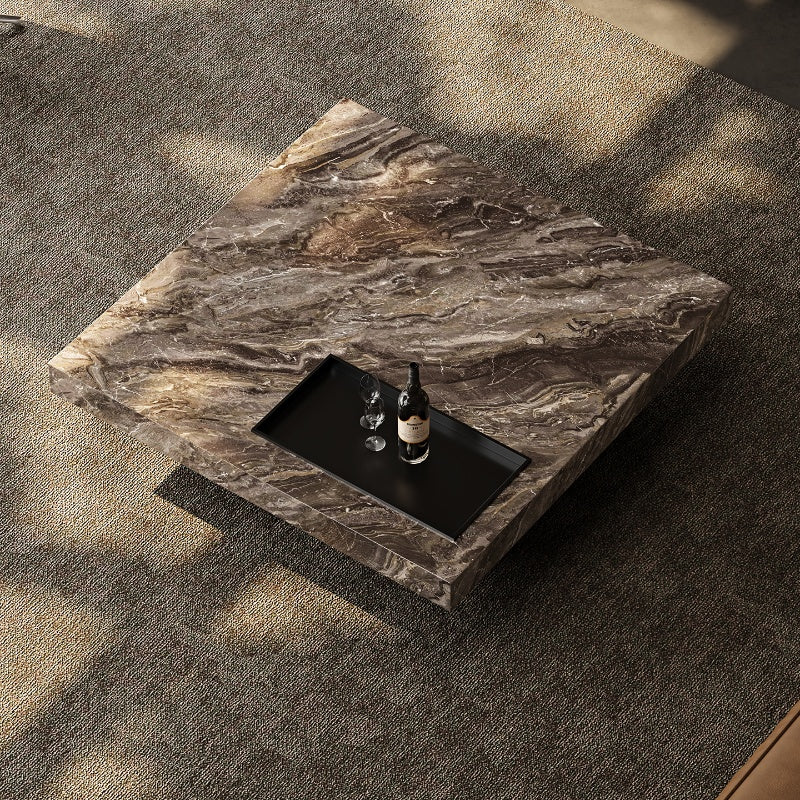 Venice Brown Marble Coffee Table with Steel Frame – Homeware Life Modern Side Table