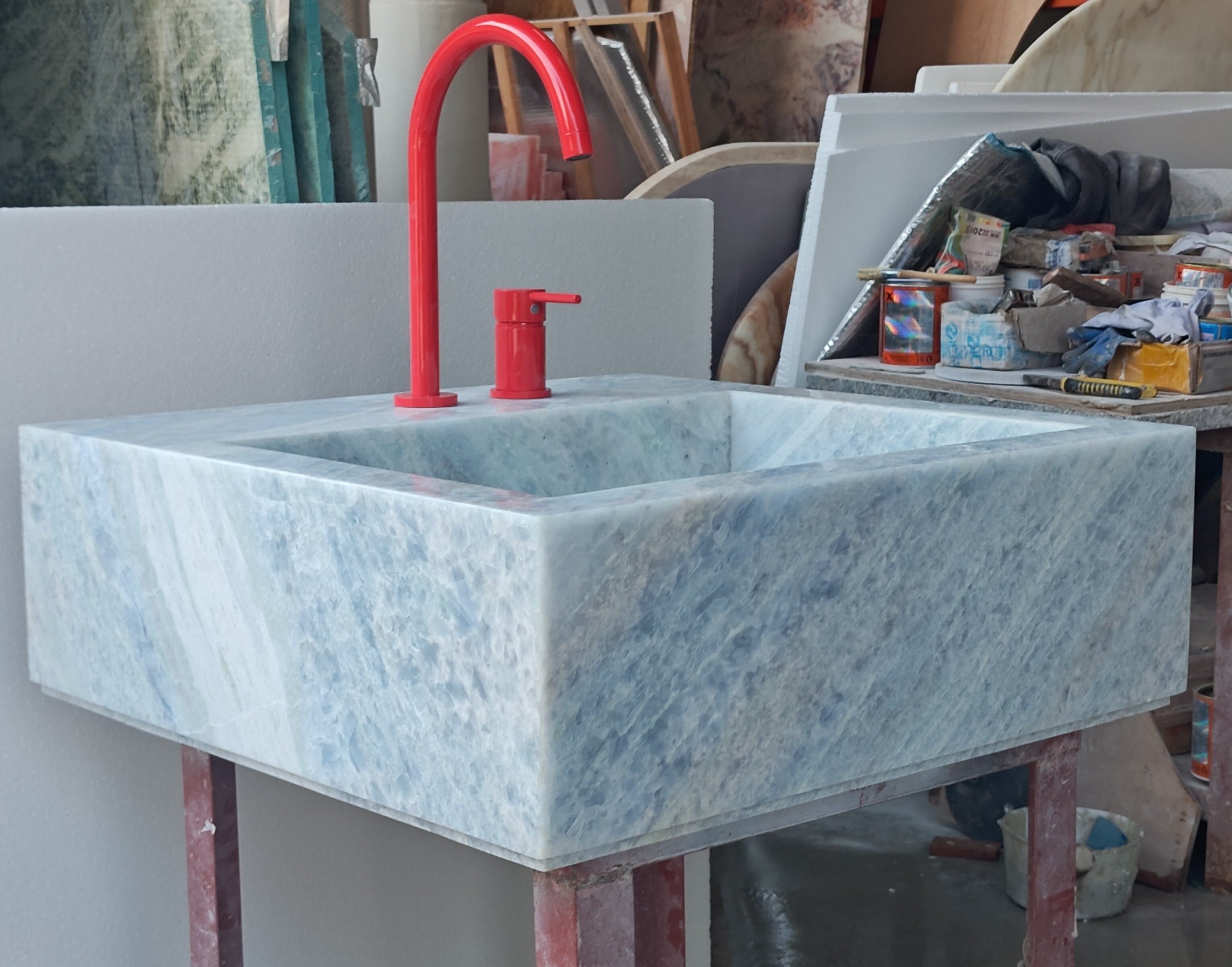 Luxury Wall-Mounted White Marble Sink – Modern Minimalist Floating Bathroom Basin by Homeware Life