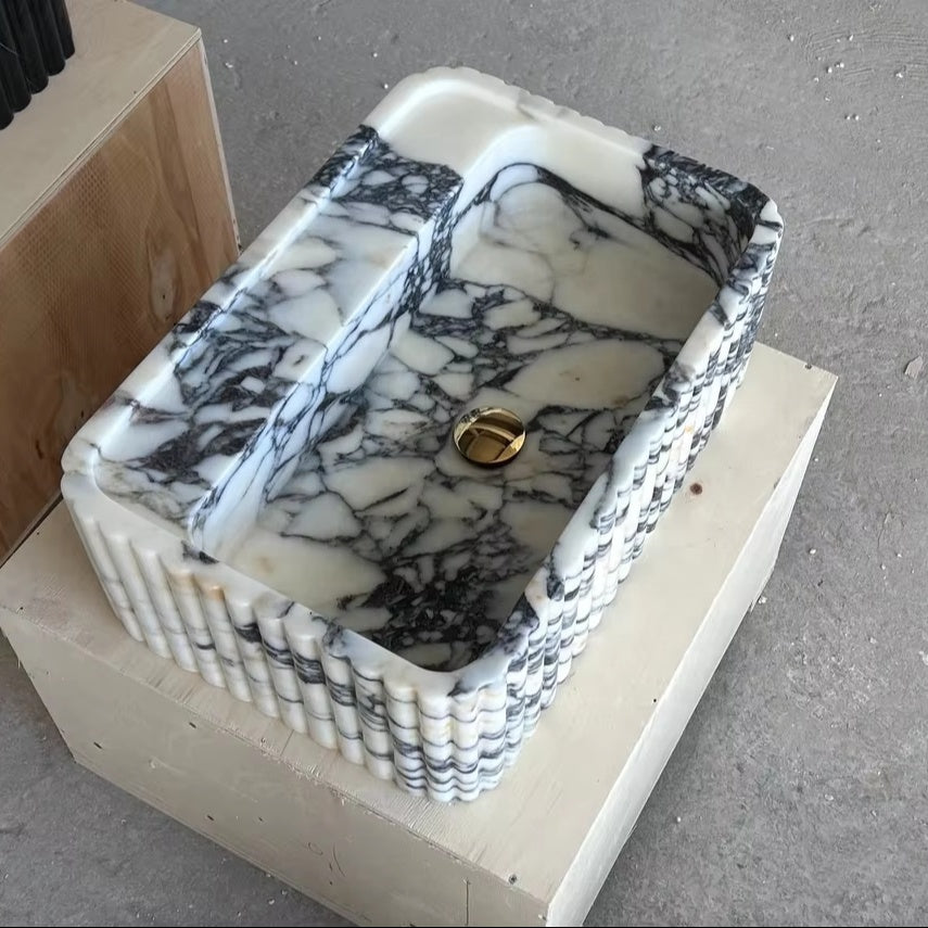 Calacatta Viola Natural Marble Basin – Homeware Life Luxury Bathroom Sink