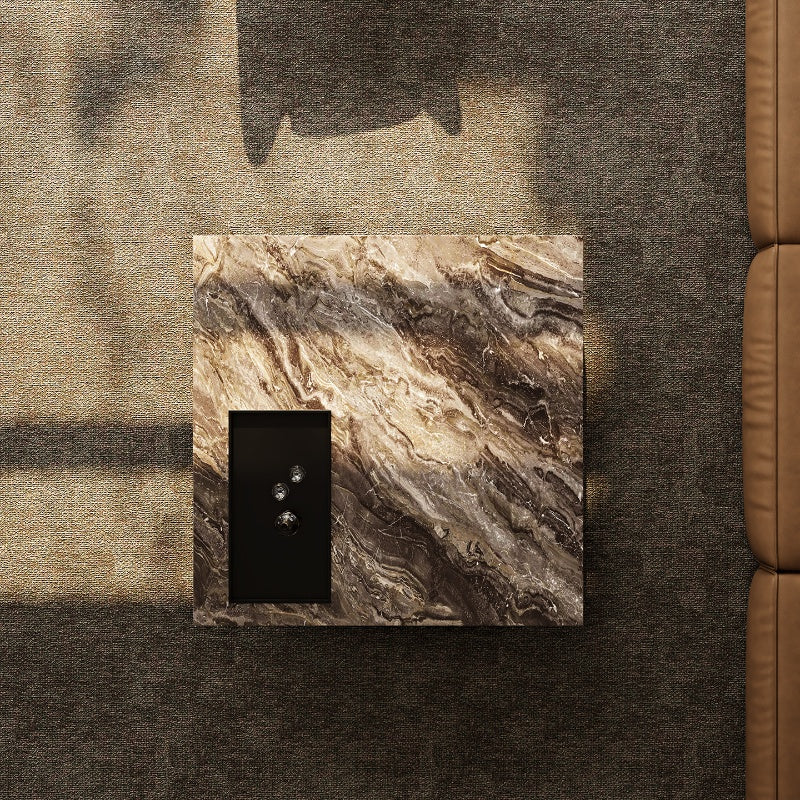 Venice Brown Marble Coffee Table with Steel Frame – Homeware Life Modern Side Table