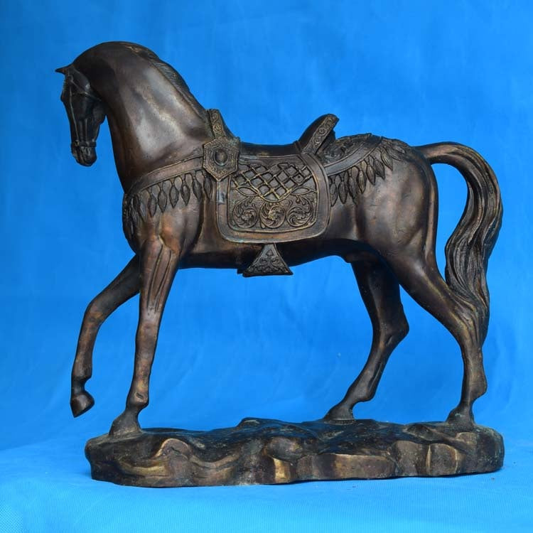 Homeware Life Antique Bronze Horse Sculpture – Small Metal Casting Decorative Statue