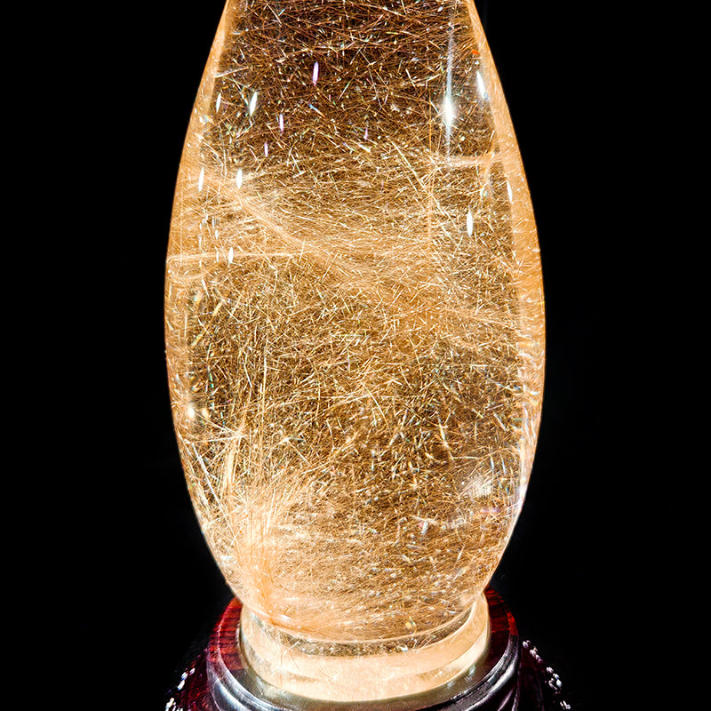 Homeware Life Golden Rutilated Quartz Hand-Carved Elephant Pot – Luxury Crystal Sculpture for Wealth & Prosperity