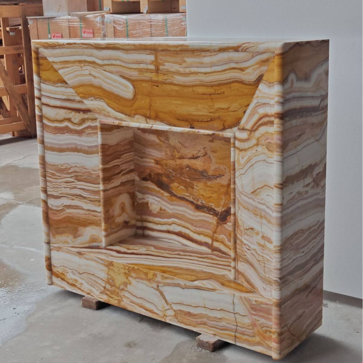 Luxury Onyx & Marble Fireplace – Handcrafted Natural Stone Statement Mantel by Homeware Life