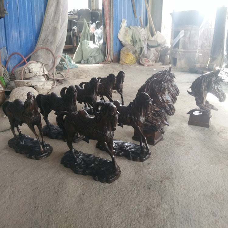 Homeware Life Antique Bronze Horse Sculpture – Small Metal Casting Decorative Statue