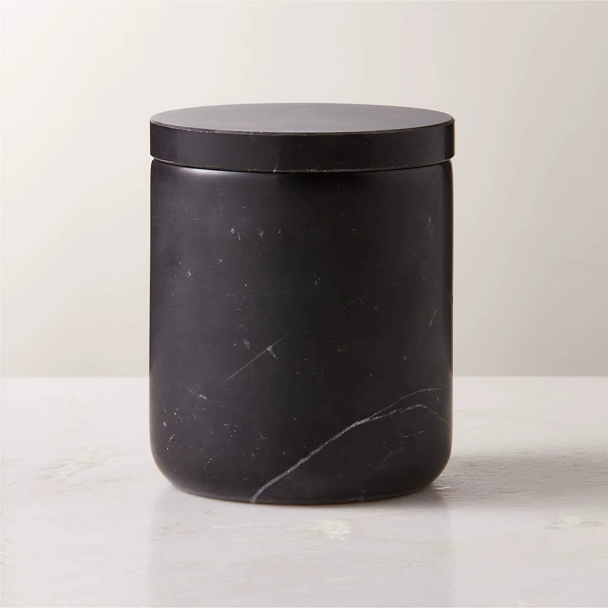 Black Marble Bathroom Canister Accessory Luxury 1 Piece by Homeware Life