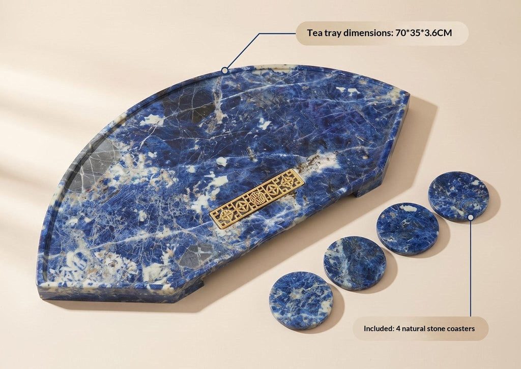 Luxury Bolivia Natural Stone Tea Tray – Handcrafted Marble Serving & Display Tray by Homeware Life